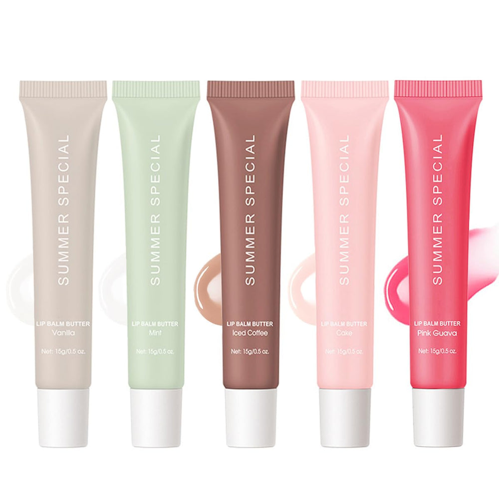 5-Color Summer Special Lip Balm Vanilla Nude bottle offers hydrating color for daily lips.