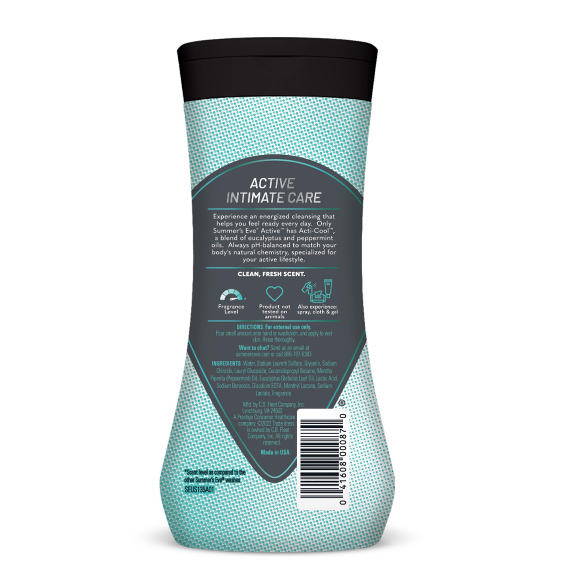 Shelf-pack of three Summer’s Eve Active daily wash on display for easy routines.