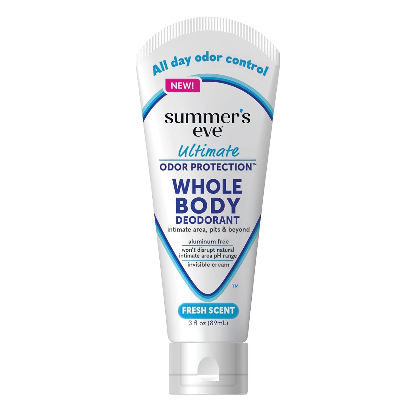 Summer's Eve Fresh Scent whole body deodorant bottle offers up to 24 hours of freshness.