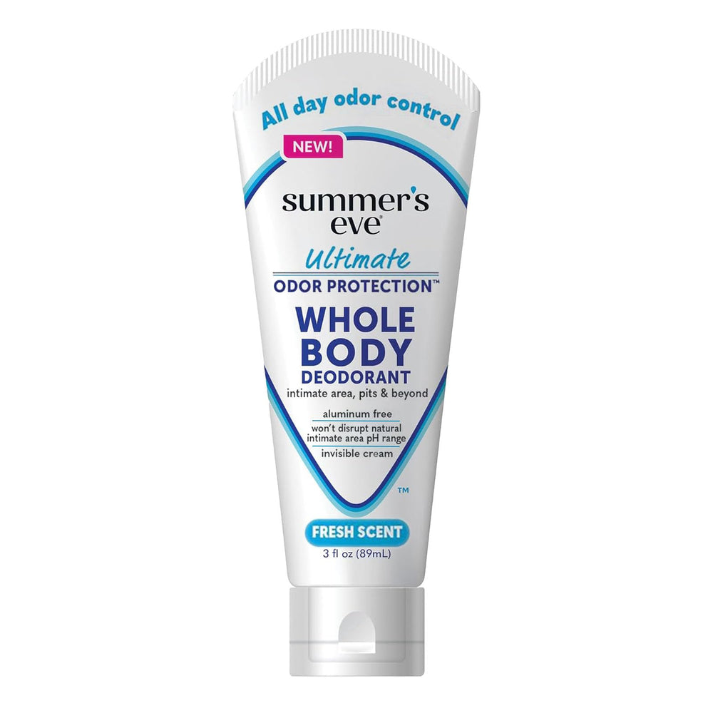 Summer's Eve Fresh Scent whole body deodorant bottle offers up to 24 hours of freshness.