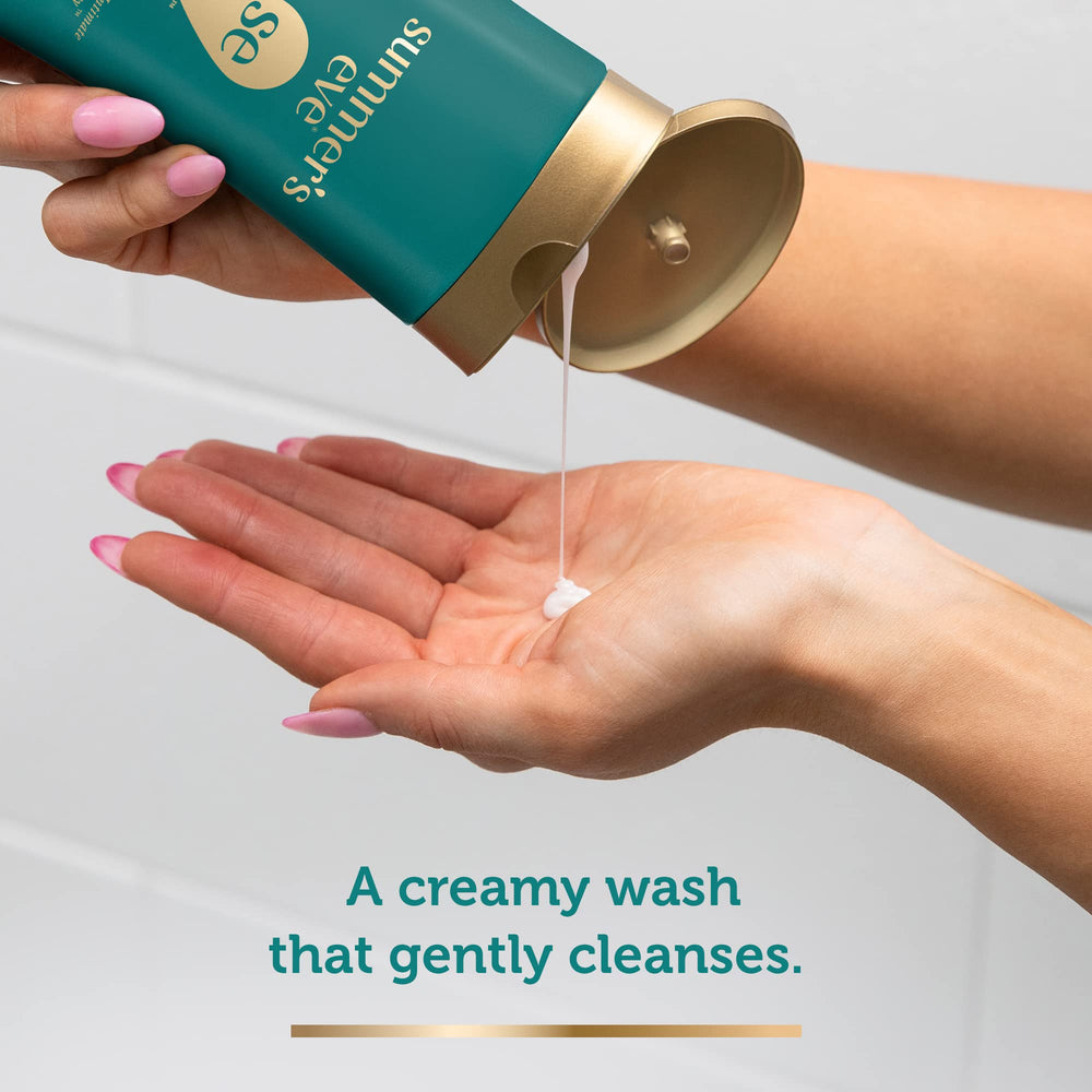 Rich pearly lather shown for cleansing underarms and intimate areas