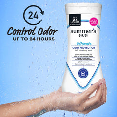 Summer's Eve label close-up showing boric acid formula for odor control