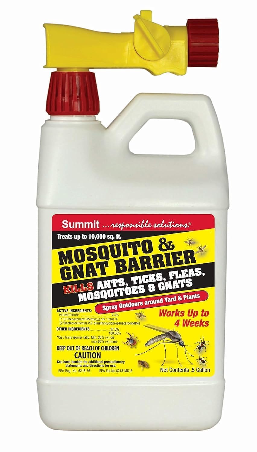 Summit Mosquito Barrier spray covering 10,000 sq ft for outdoor pest protection.