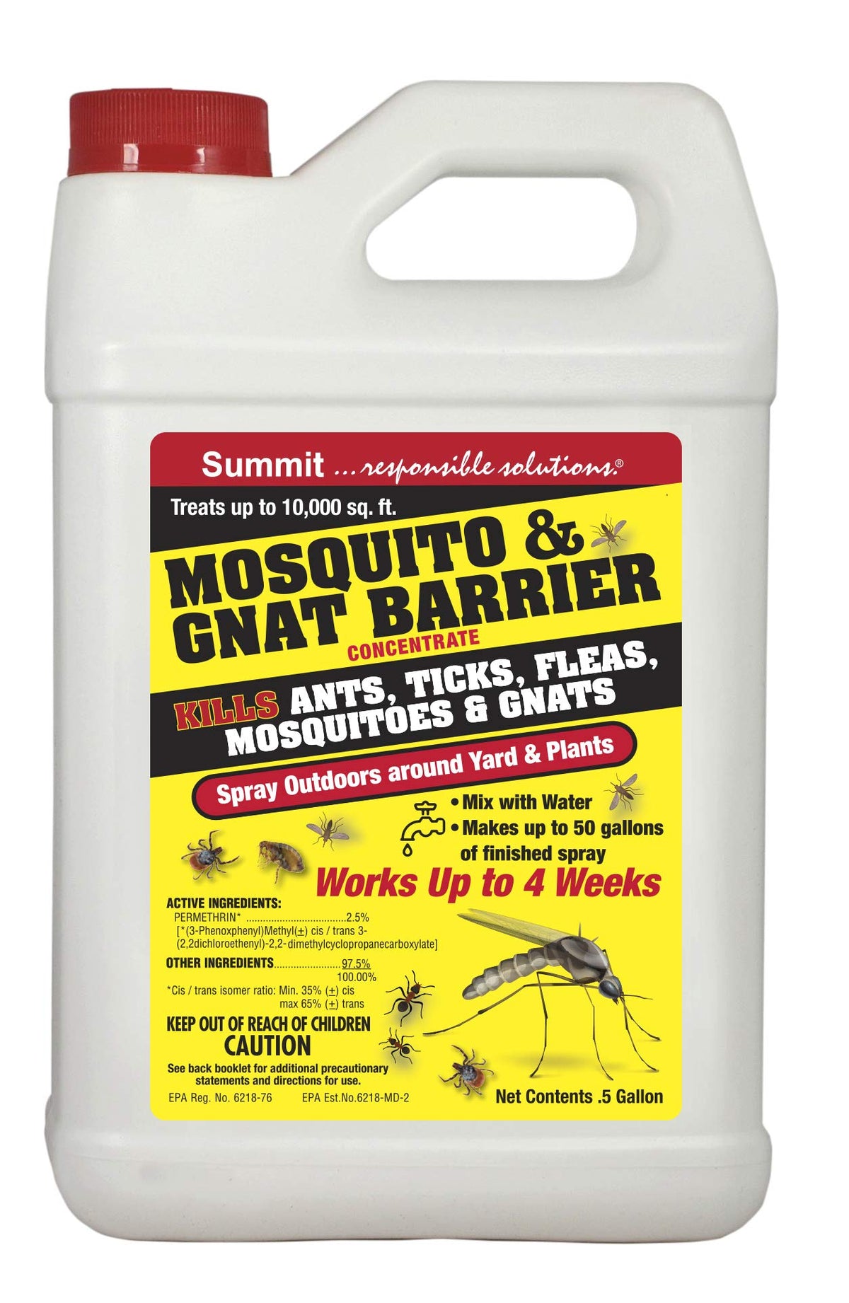 Summit Mosquito & Gnat Barrier concentrate bottle ready to mix for outdoor insect control