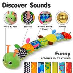 Sumobaby Caterpillar back crinkle fabric enhances sensory interest during play