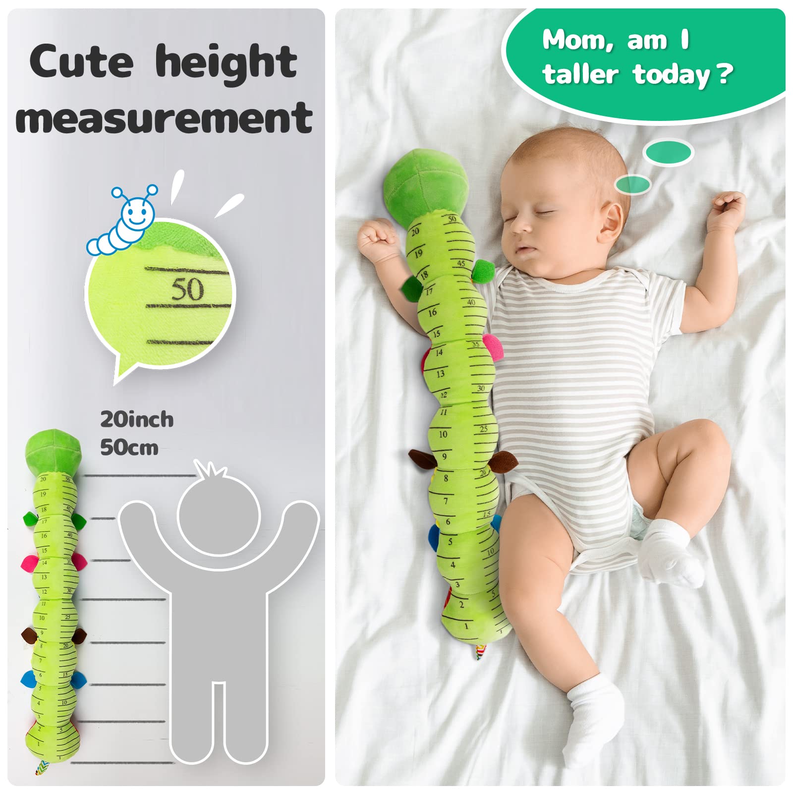 Sumobaby Caterpillar height ruler helps track tummy time growth up to 20 inches