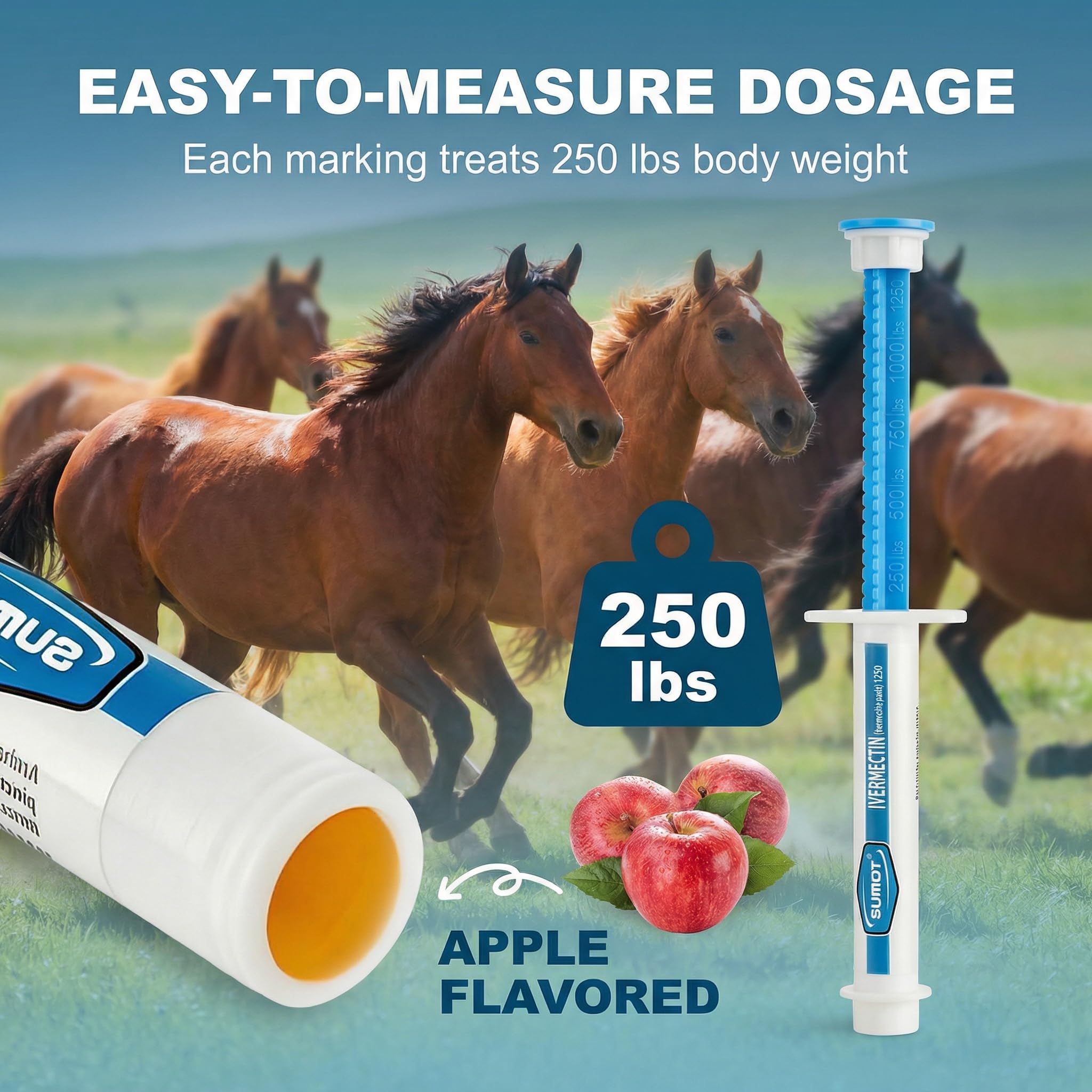 SUMOT contents 0.21 oz per syringe designed for treating up to 1250 lb total body weight