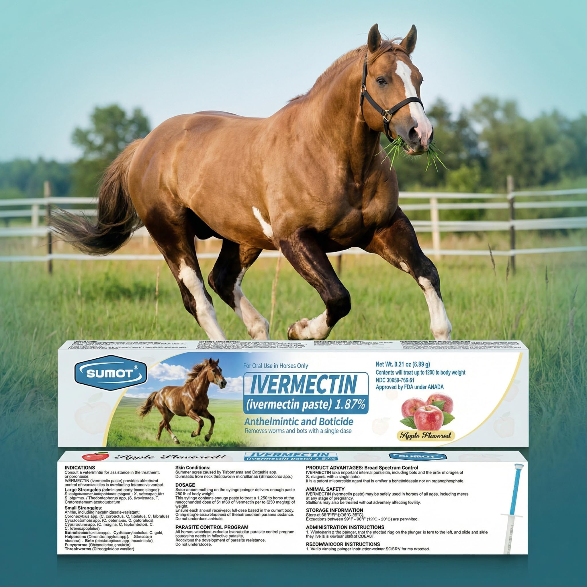 SUMOT paste targets internal parasites including bots and arterial stages of S vulgaris