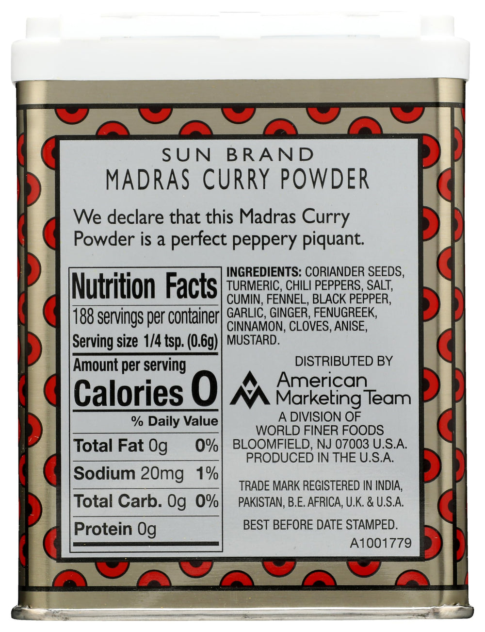 Sun Brand Madras Curry Powder cooking dish with steaming, flavorful meal.