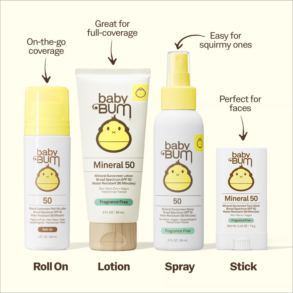 Sun Bum Baby Bum spray is easy to apply and rub in.