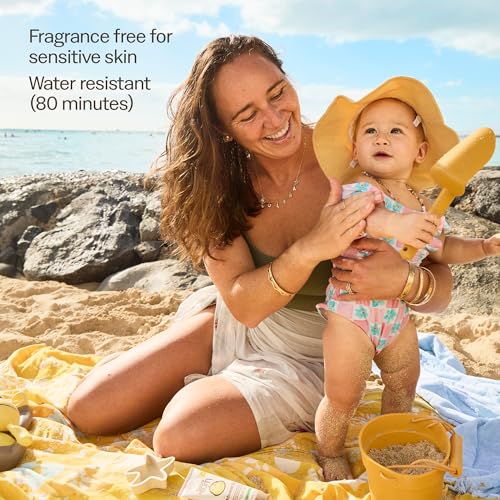 Application of Sun Bum Baby Bum on baby's face and body with non-greasy finish