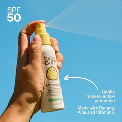 Sun Bum Baby Bum mineral formula with zinc oxide protects delicate skin.