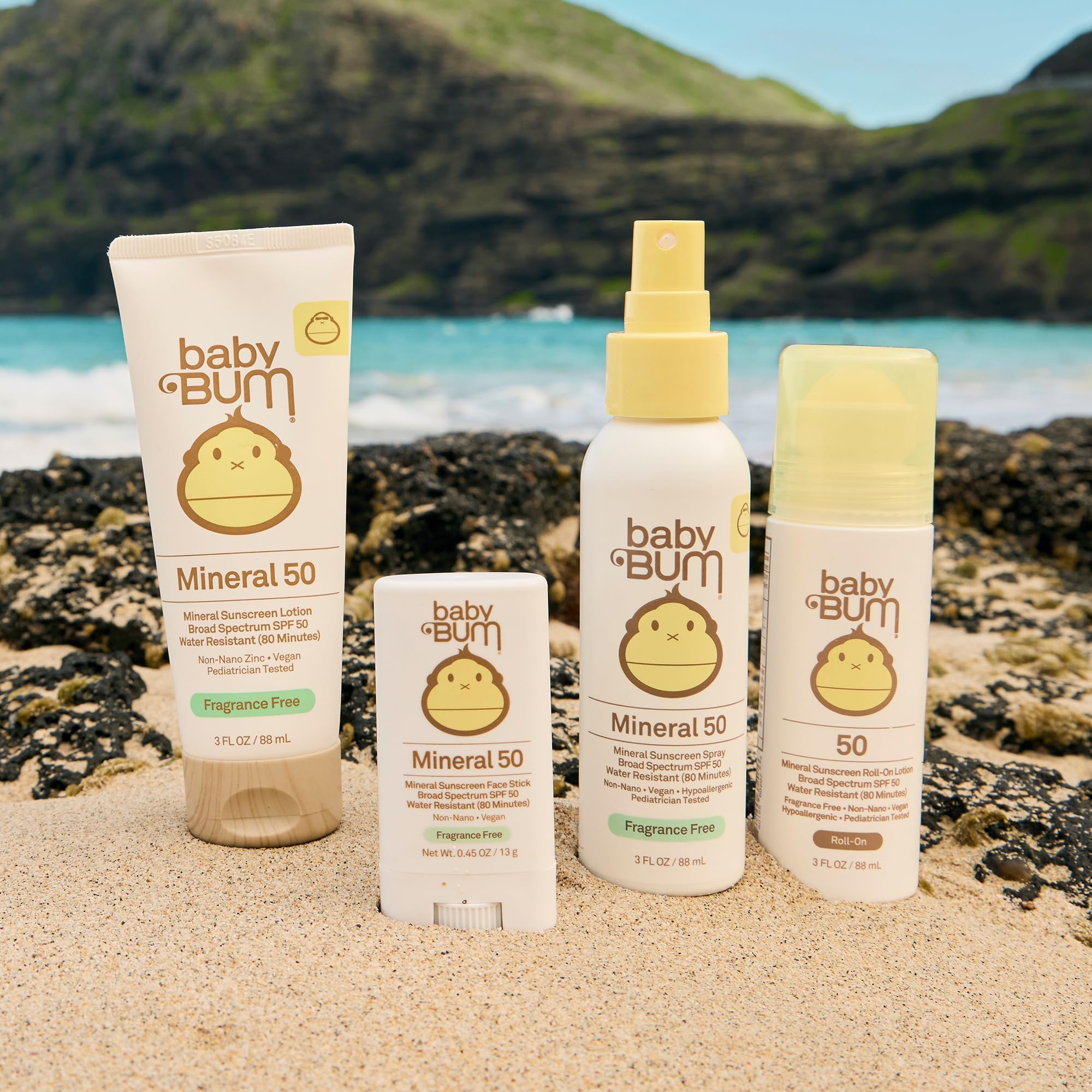 Travel-size SPF 50 roll-on fits easily in carry-on bags.