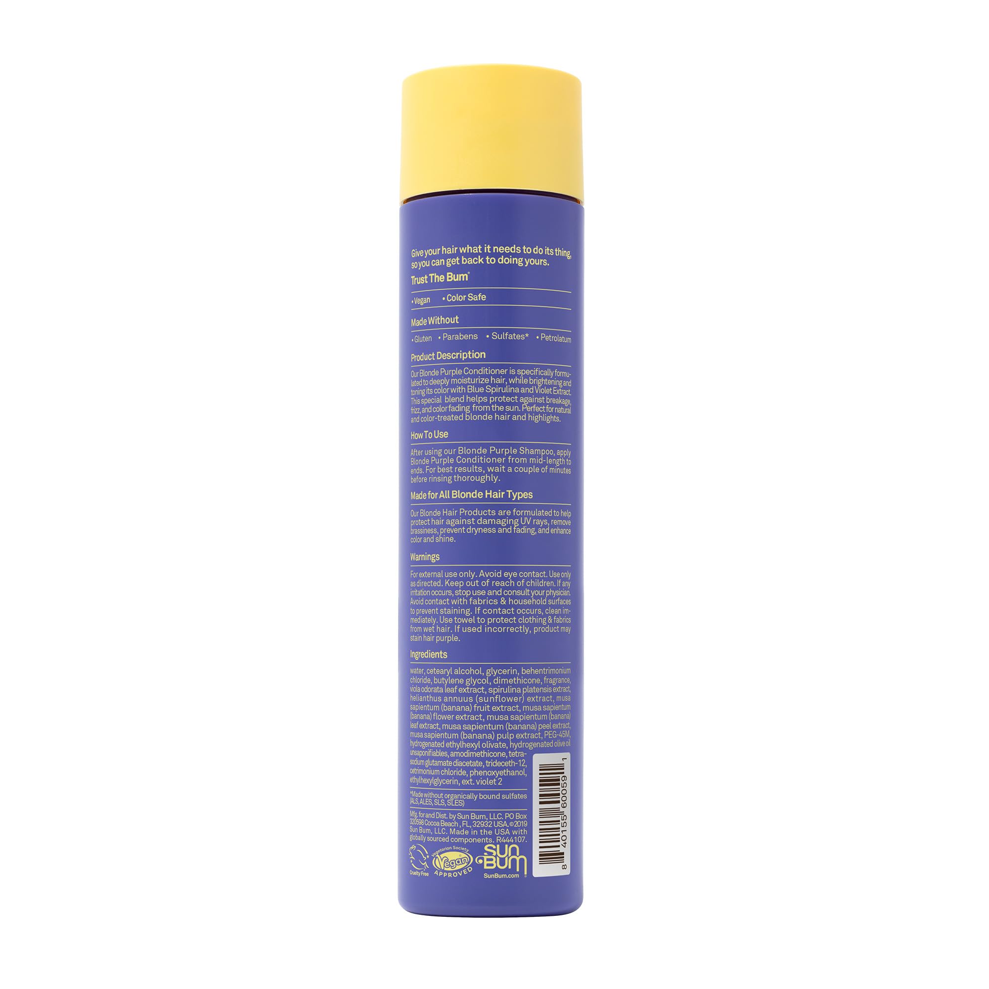 Sun Bum Blonde Purple Conditioner on beach-ready hair appearance