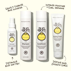 Sun Bum Curls Shampoo – Moisturizing Hair Treatment for Wavy & Curly Hair | UV Protection, Vegan & Cruelty-Free – 10 oz