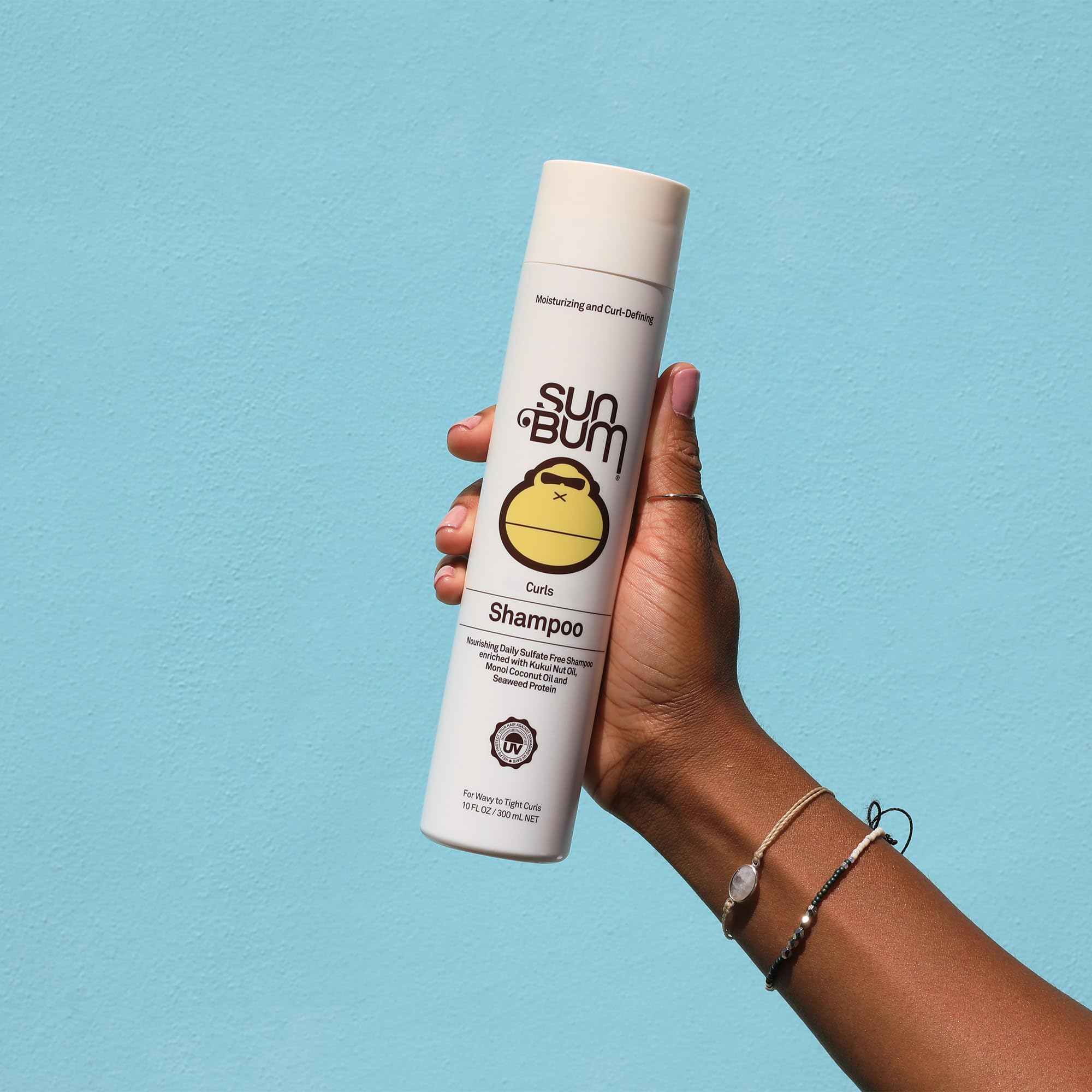 Sun Bum Curls Shampoo – Moisturizing Hair Treatment for Wavy & Curly Hair | UV Protection, Vegan & Cruelty-Free – 10 oz