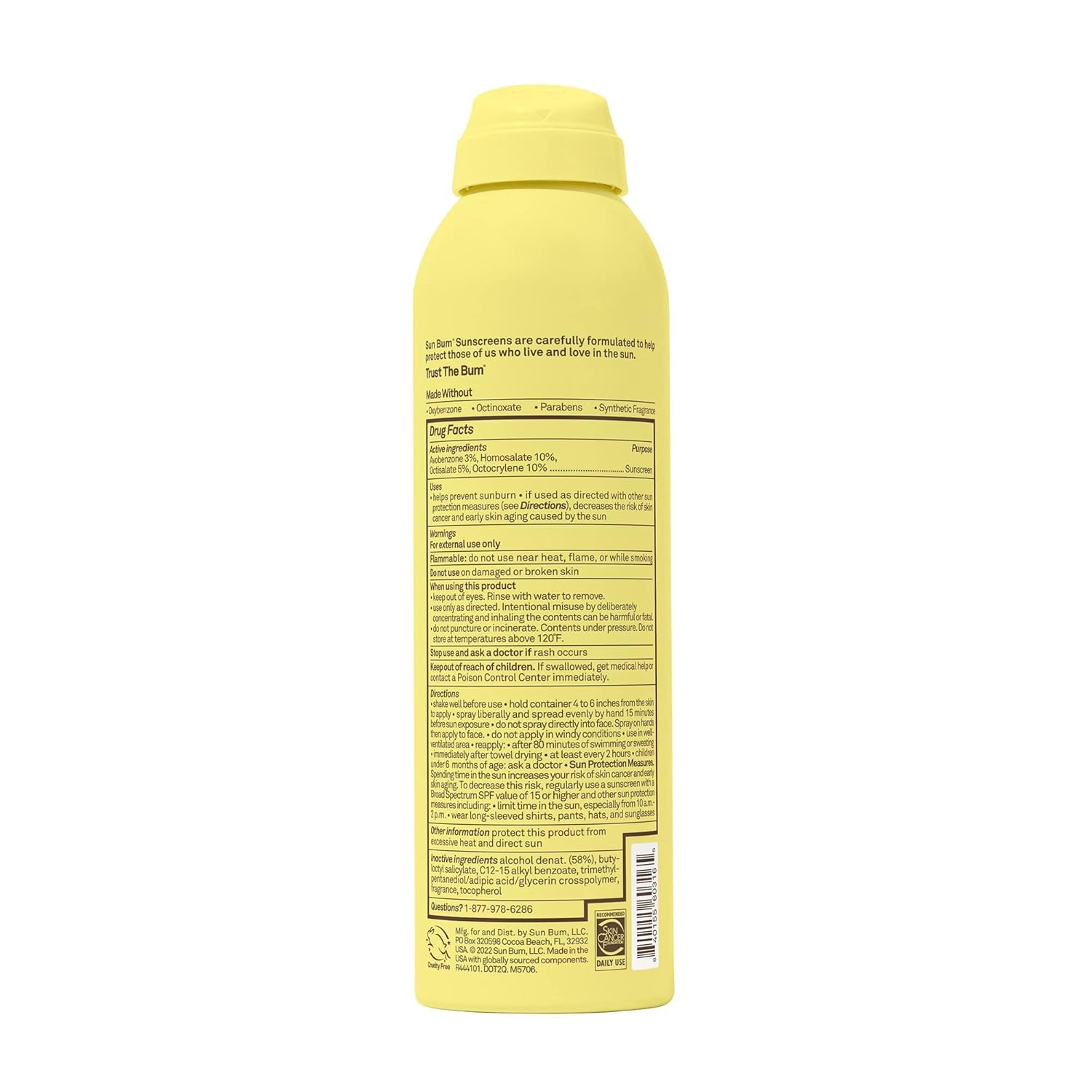 Sun Bum Kids SPF 50 Clear Spray packaging designed for families.
