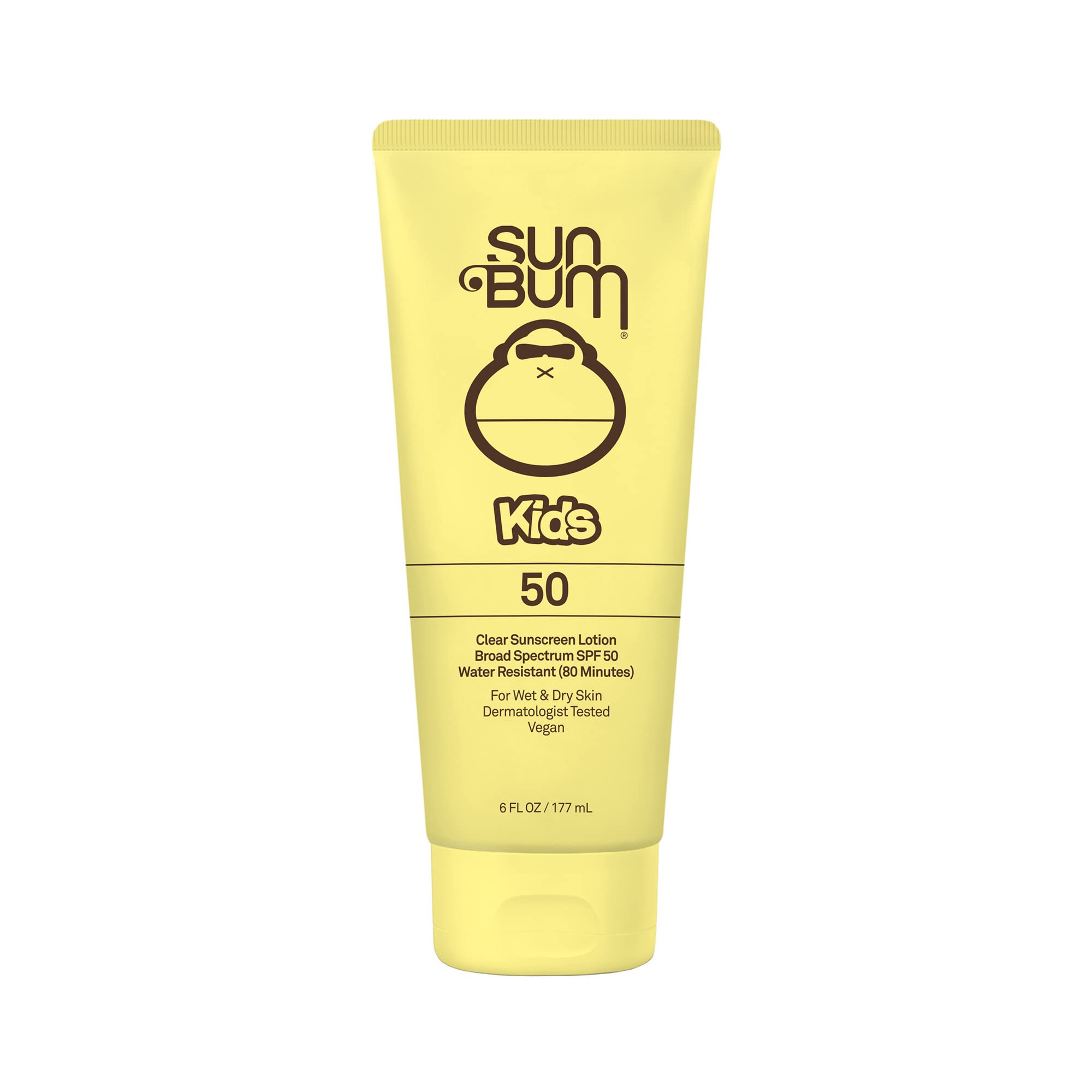 Sun Bum Kids SPF 50 Clear Sunscreen Lotion bottle — clear formula for active kids