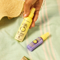Sun Bum Lighten & Tone Travel Kit packaging closeup highlighting vegan cruelty-free formula.