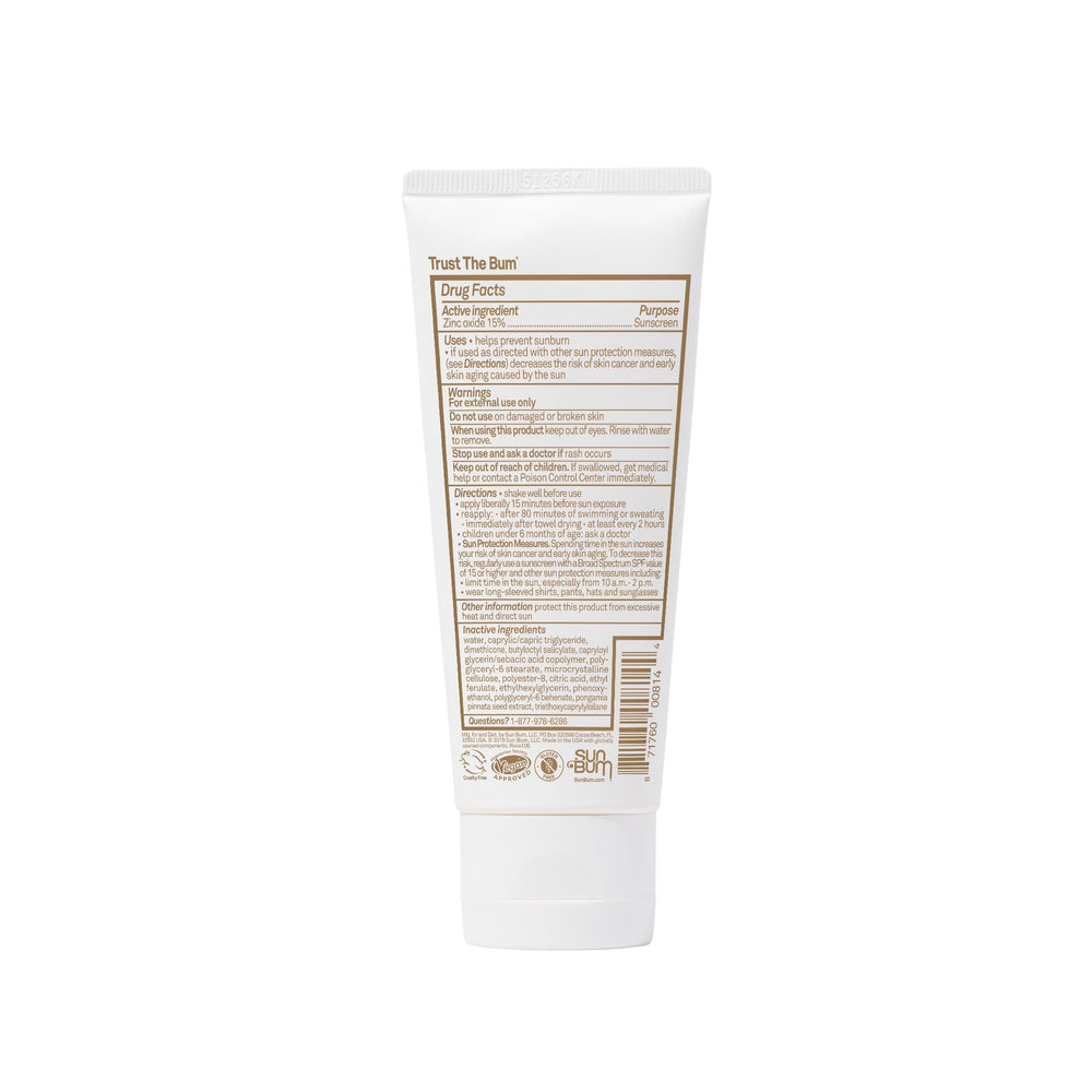 Sun Bum no Octinoxate or Oxybenzone label on bottle.
