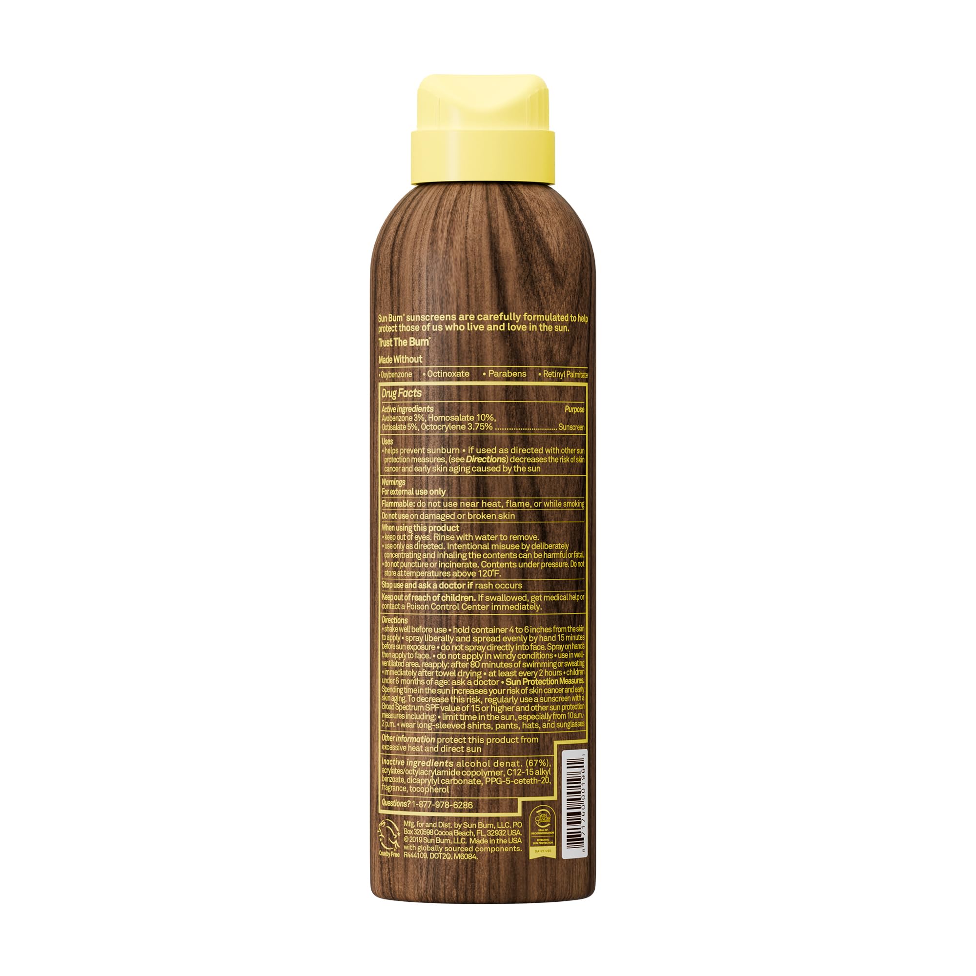 Sun Bum Original SPF 30 spray shown with water-resistant claim for active days.