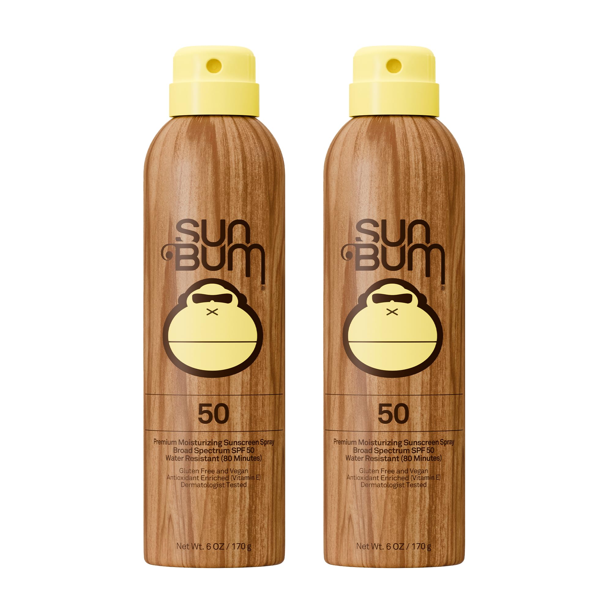 Sun Bum Original SPF 50 spray bottle front view for lightweight protection