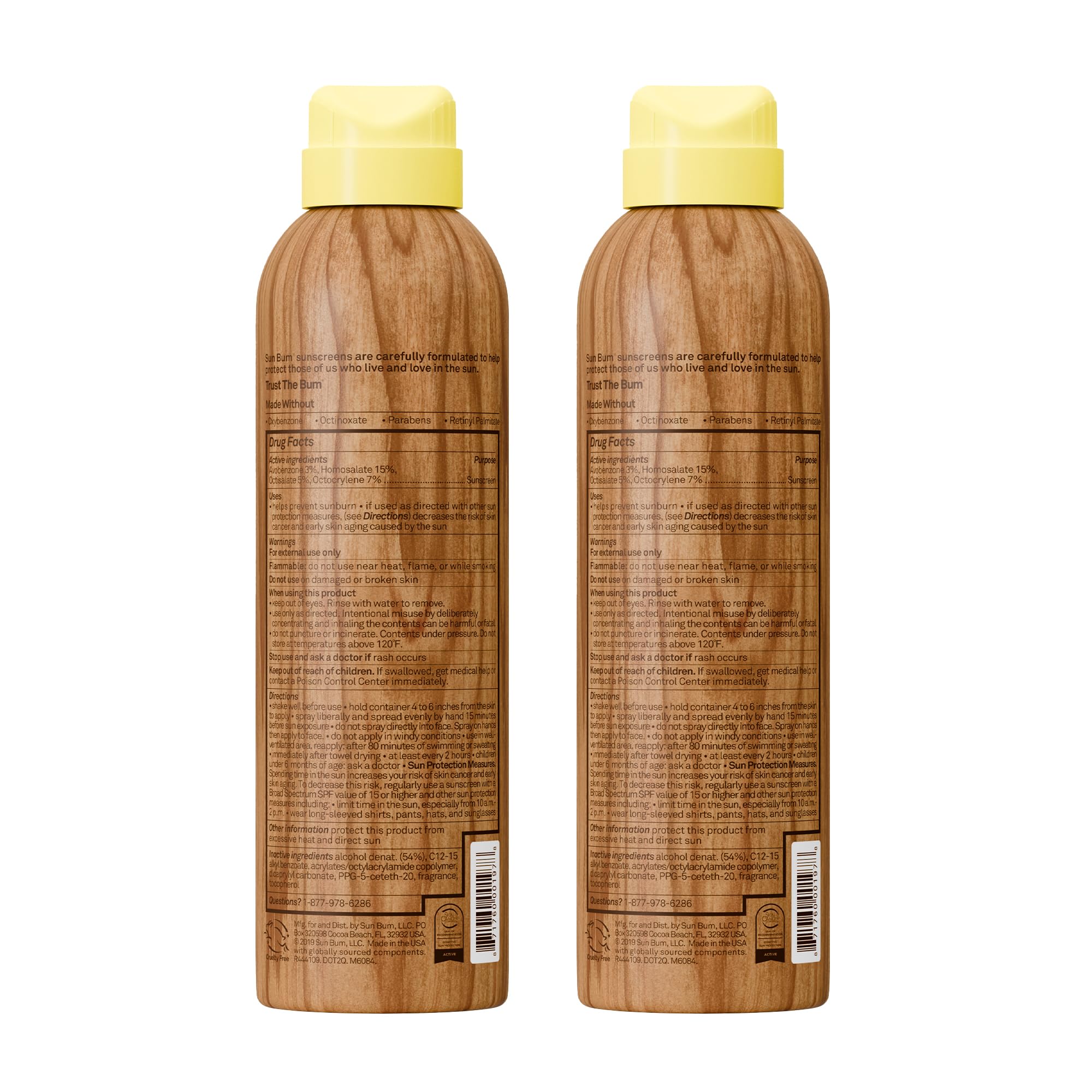 Packaging details of Sun Bum Original SPF 50 spray set