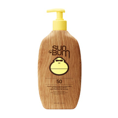 Sun Bum Original SPF 50 lotion bottle ready for a beach day with protection