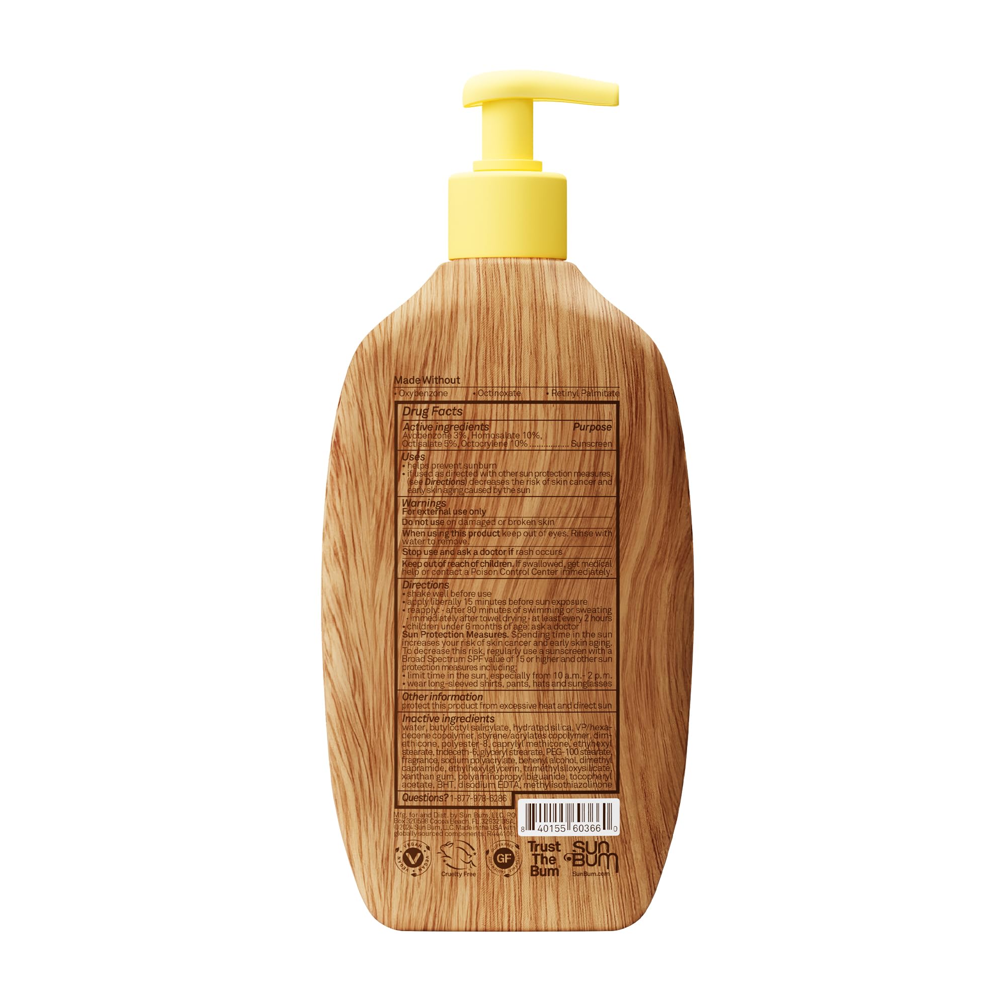 Packaging shows SPF details and clean formula