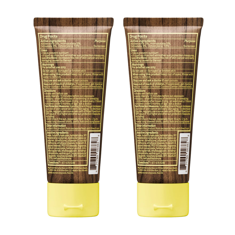 Sun Bum pack of 2 3 oz bottles for travel convenience.