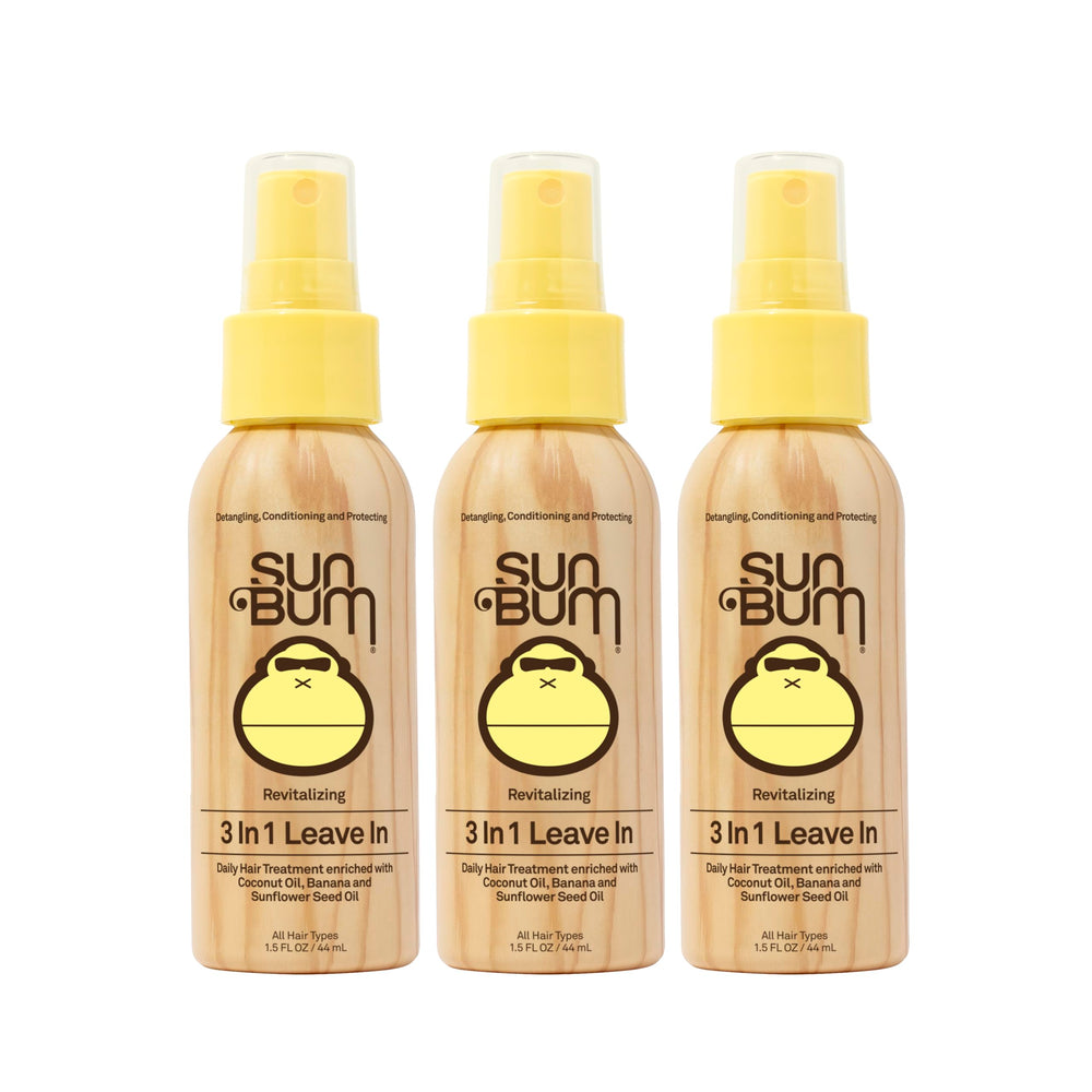 Sun Bum Revitalizing 3-in-1 Leave-In Conditioner bottle front showing detangling and frizz control