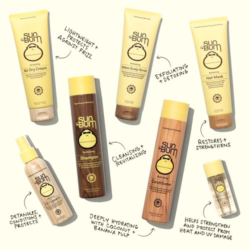 Anti-frizz action of Sun Bum Revitalizing Air Dry Cream on flyaways