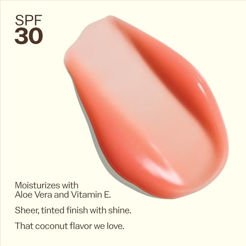 Sun Bum Sunset Cove tinted lip balm showing aloe and vitamin E nourishment.