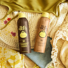 Sun Bum vegan sunscreen mist highlighting cruelty-free, lightweight SPF care.
