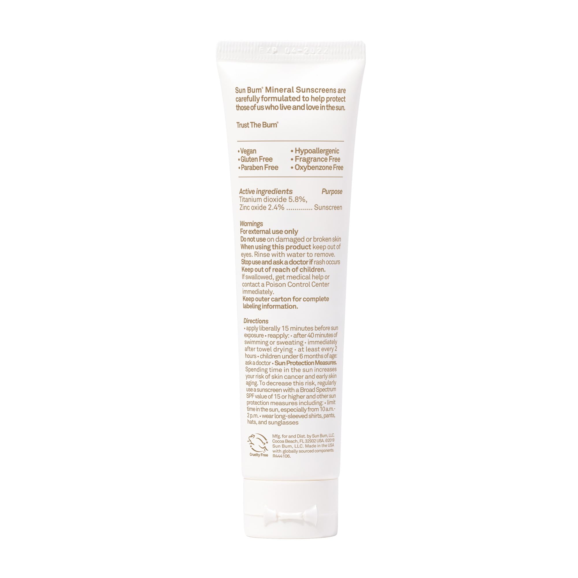 Sun Bum Vitamin E label signals nourished-looking skin.