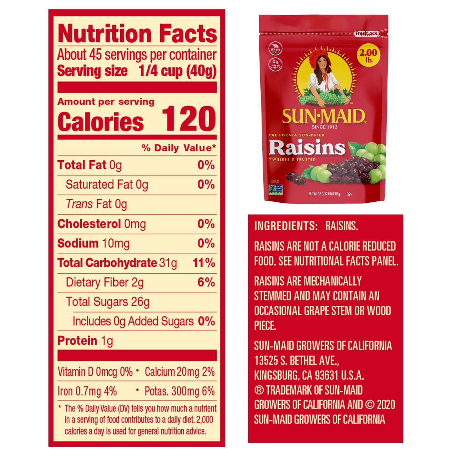 Sun-Maid raisins sprinkled on granola for extra crunch and flavor.