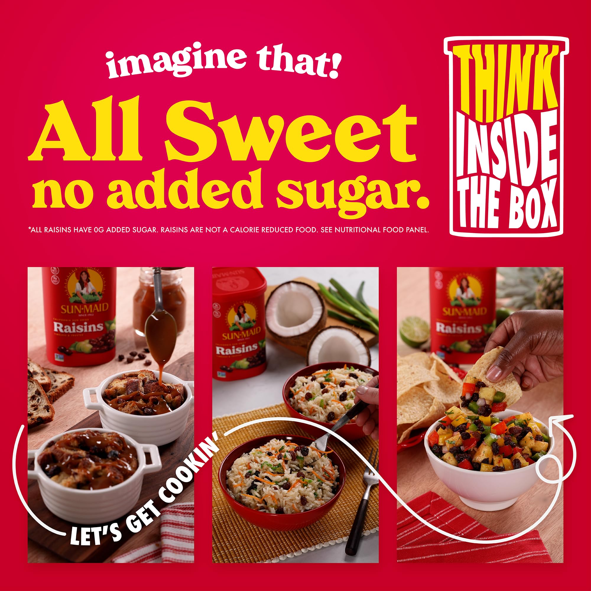 Sun-Maid raisins on the go in a portable pack for easy snacking.