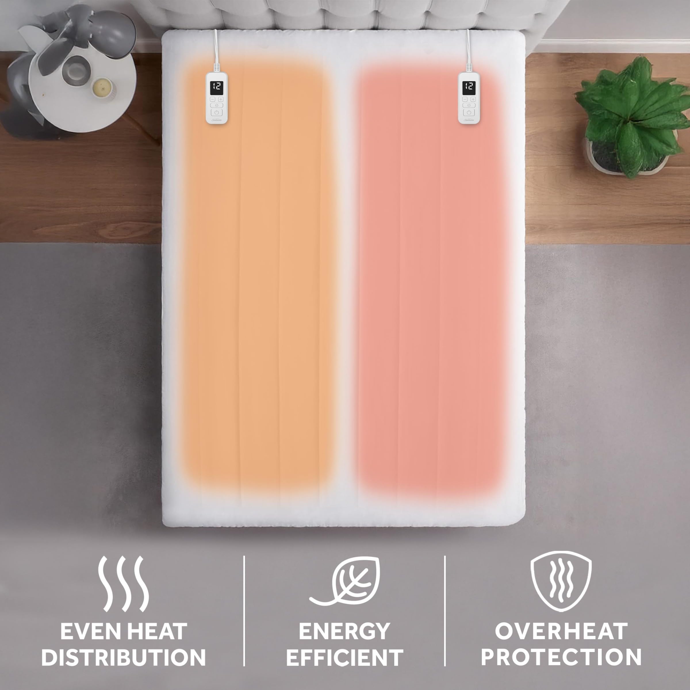 Sunbeam Restful heat settings enable customizable comfort across the night.