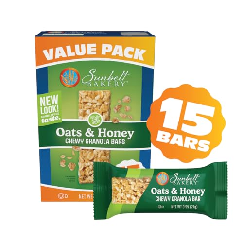 Sunbelt Bakery Oats and Honey granola bars individually wrapped for on-the-go snacking.