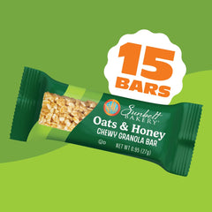 Sunbelt Bakery Oats and Honey granola bars on a desk as a quick snack.
