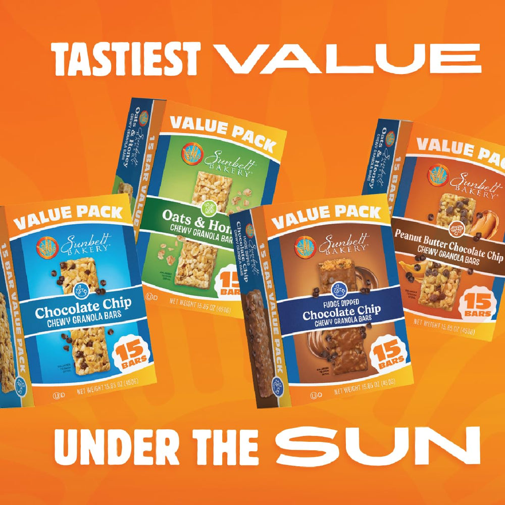 Sunbelt Bakery Oats and Honey opened box with chewy bars ready.