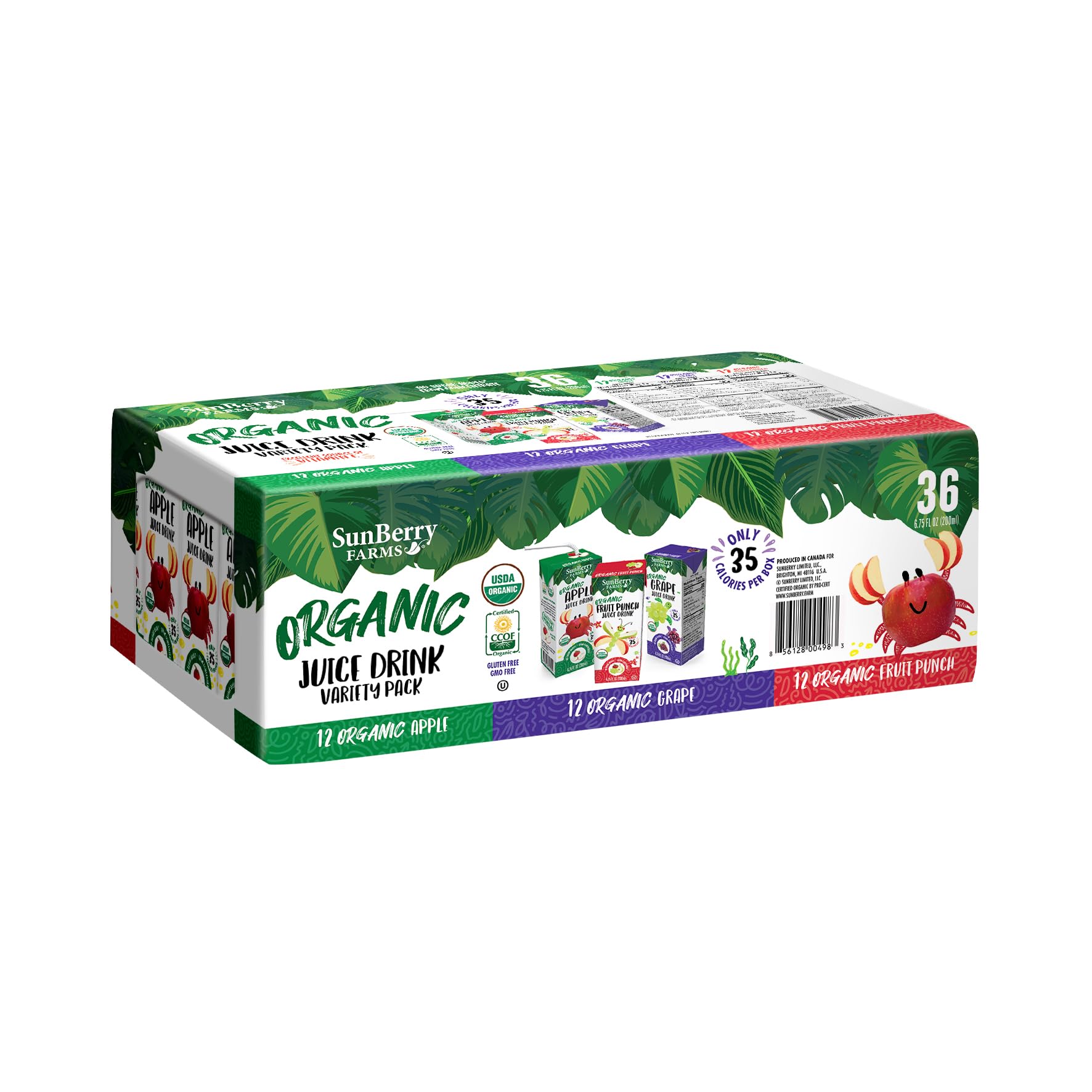 Sunberry Farms Apple juice box offers real organic flavor for school lunches.