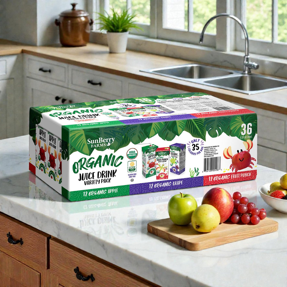 Sunberry Farms Organic label highlights trusted, real fruit quality.