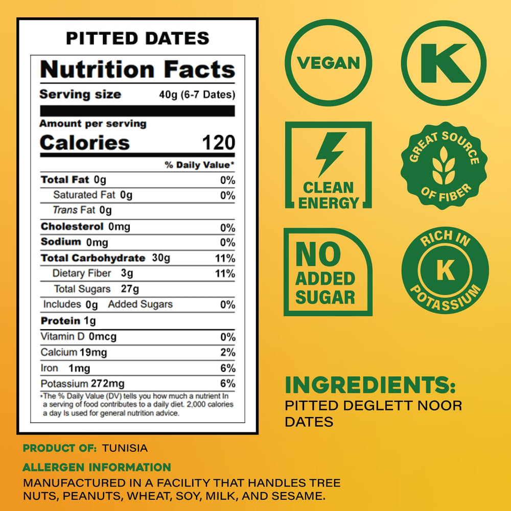 Sunbest Natural Deglet Noor Dates pitted close-up showing glossy surface