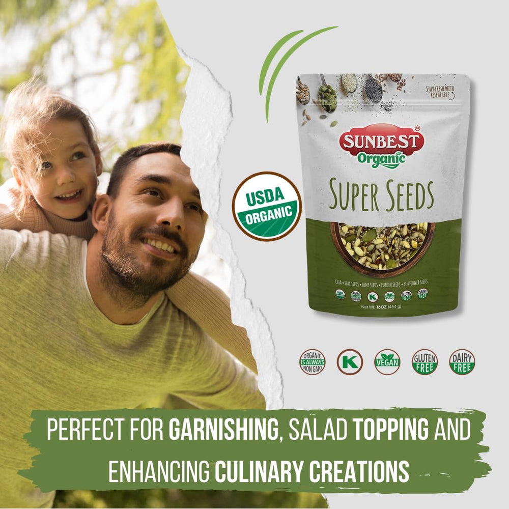 Sunbest Natural Super Seeds Mix trail-mix bowl – perfect for on-the-go crunch