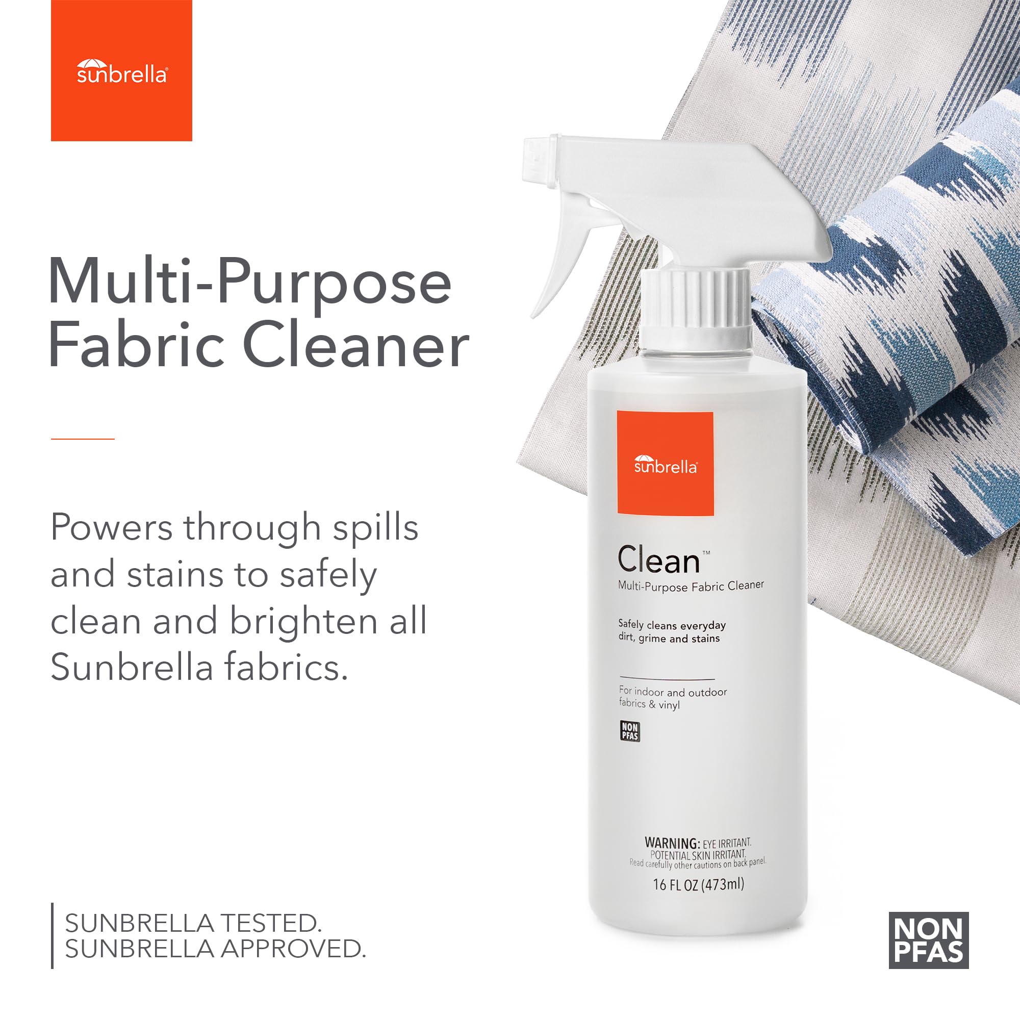 Sunbrella Clean foam-application demonstrates quick stain removal on cushions and vinyl