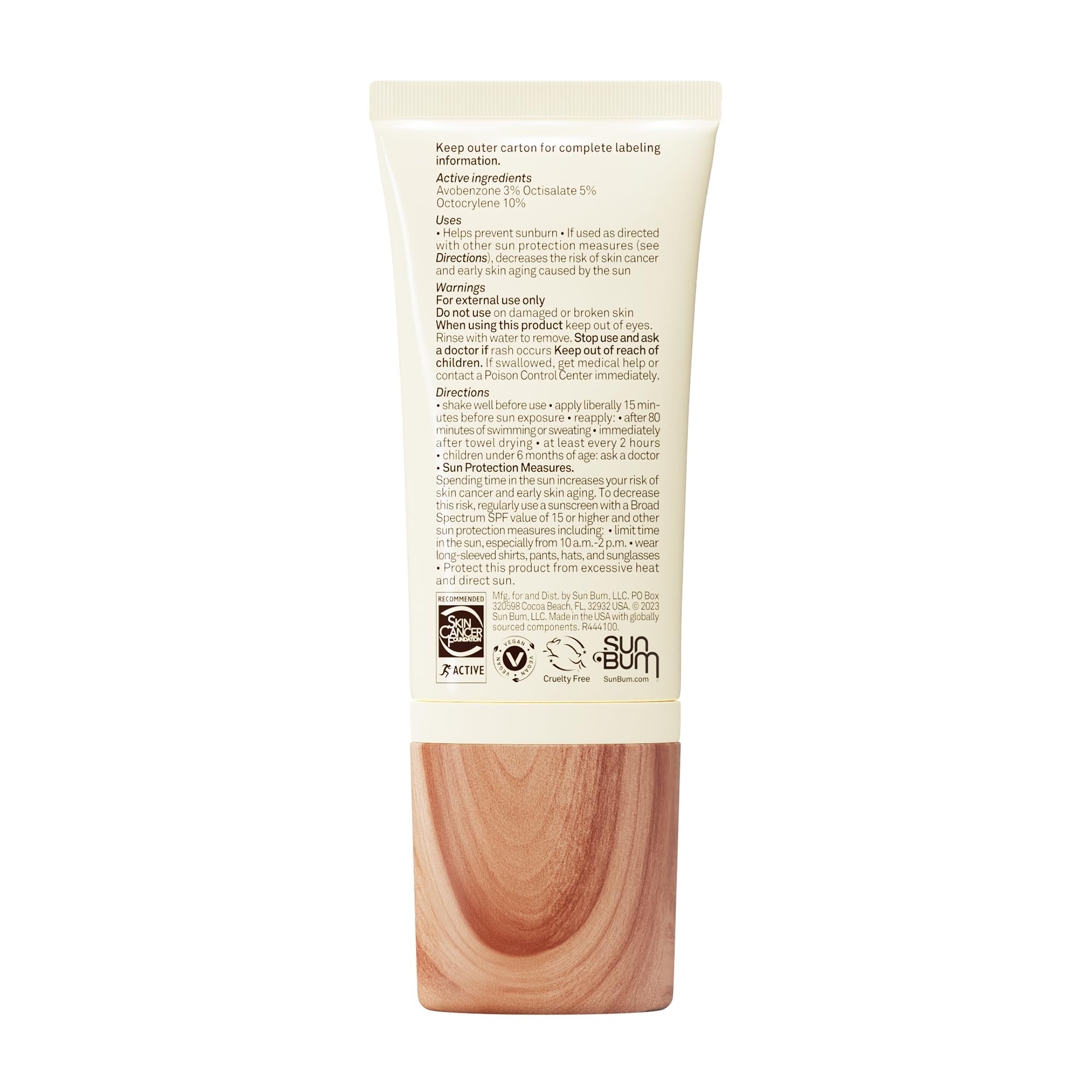 Sun Bum Daily Glow packaging design highlights brand care.
