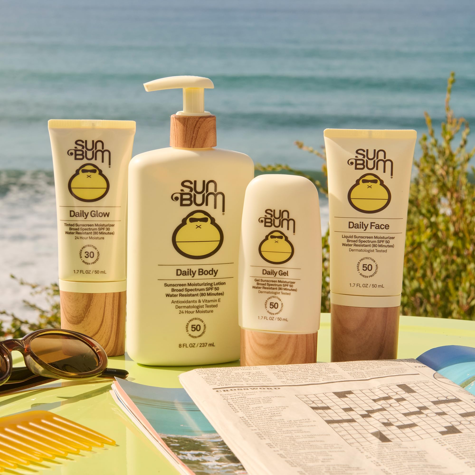 Close-up of SPF 30 protection from Sun Bum Daily Glow.