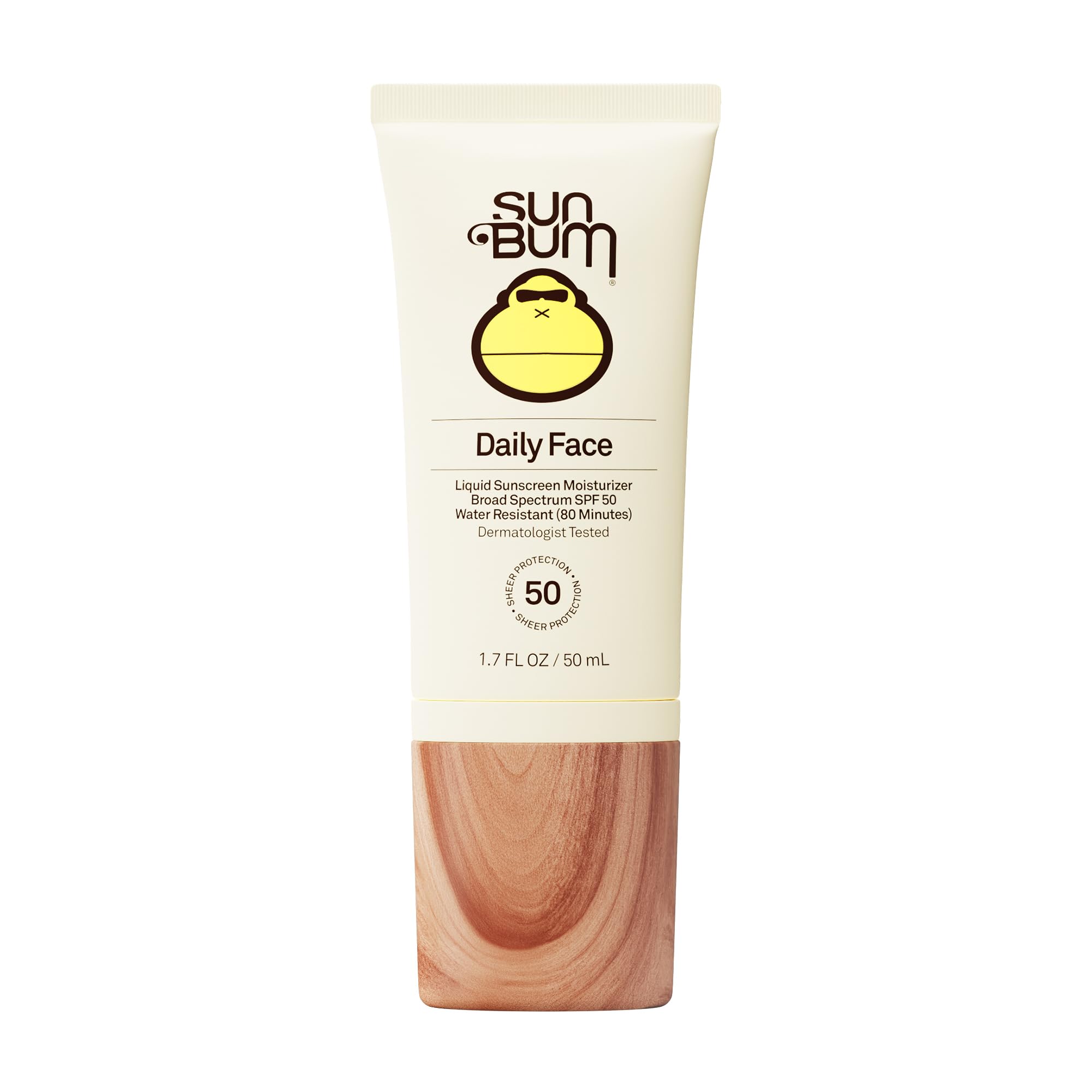 Sun Bum Daily SPF 50 face lotion tube, lightweight hydration for daily sun protection.