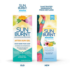 SunBurnt EMCW9 gel applied to skin for soothing relief.